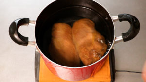 燻製鶏ハム低温調理